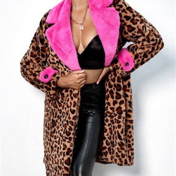 Jackets & Blazers - STATEMENT MAKER Pink Details Leopard Print